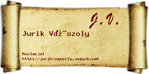 Jurik Vászoly névjegykártya